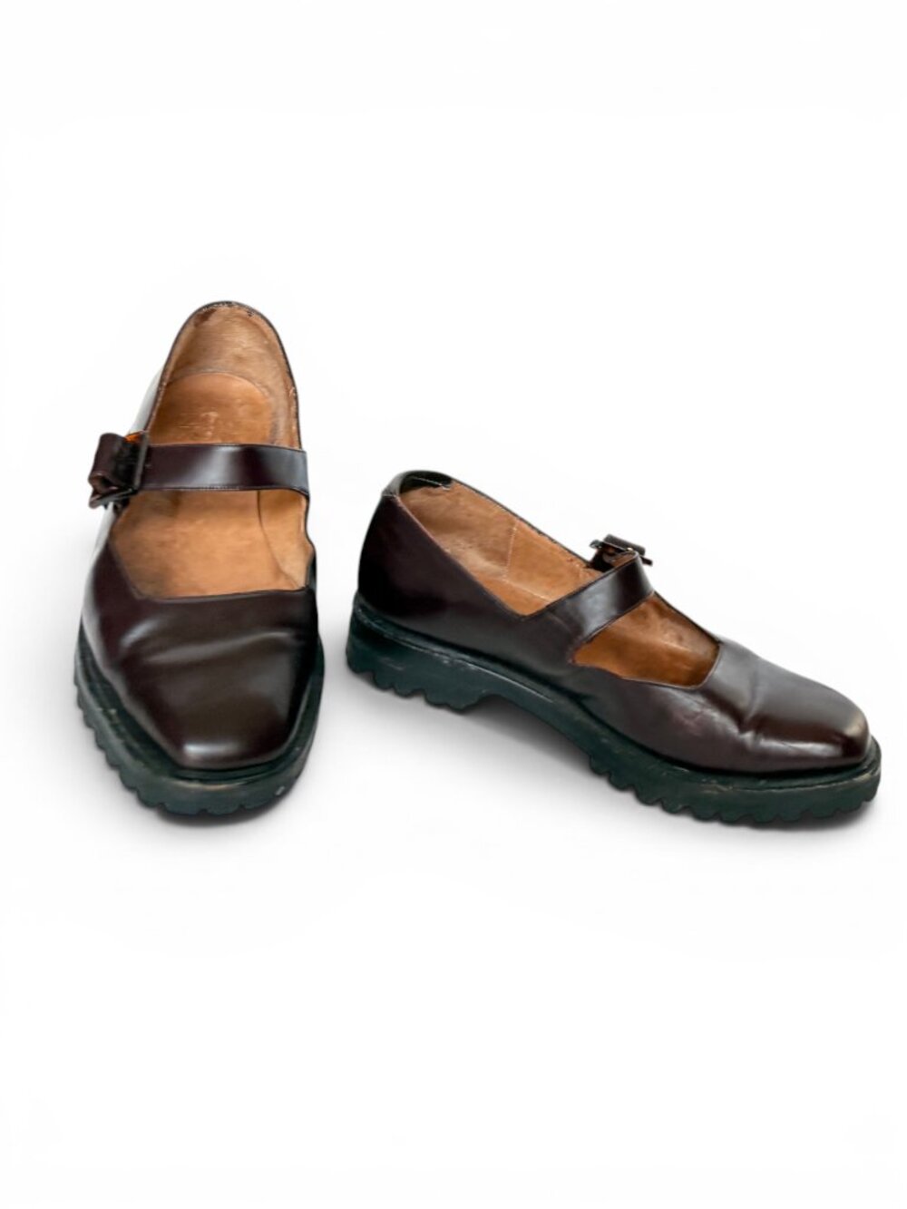 Zou Xou Uchi Mary Jane Flats Tannat Burgundy Lug Sole EU 41